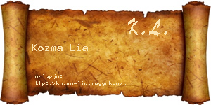 Kozma Lia névjegykártya