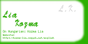 lia kozma business card